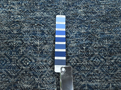 Blue 8'1" x 10'0" Transitional Hand knotted Wool/Silk Rug - Sku: O076562