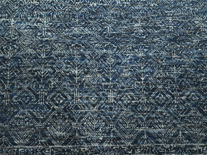 Blue 8'1" x 10'0" Transitional Hand knotted Wool/Silk Rug - Sku: O076562