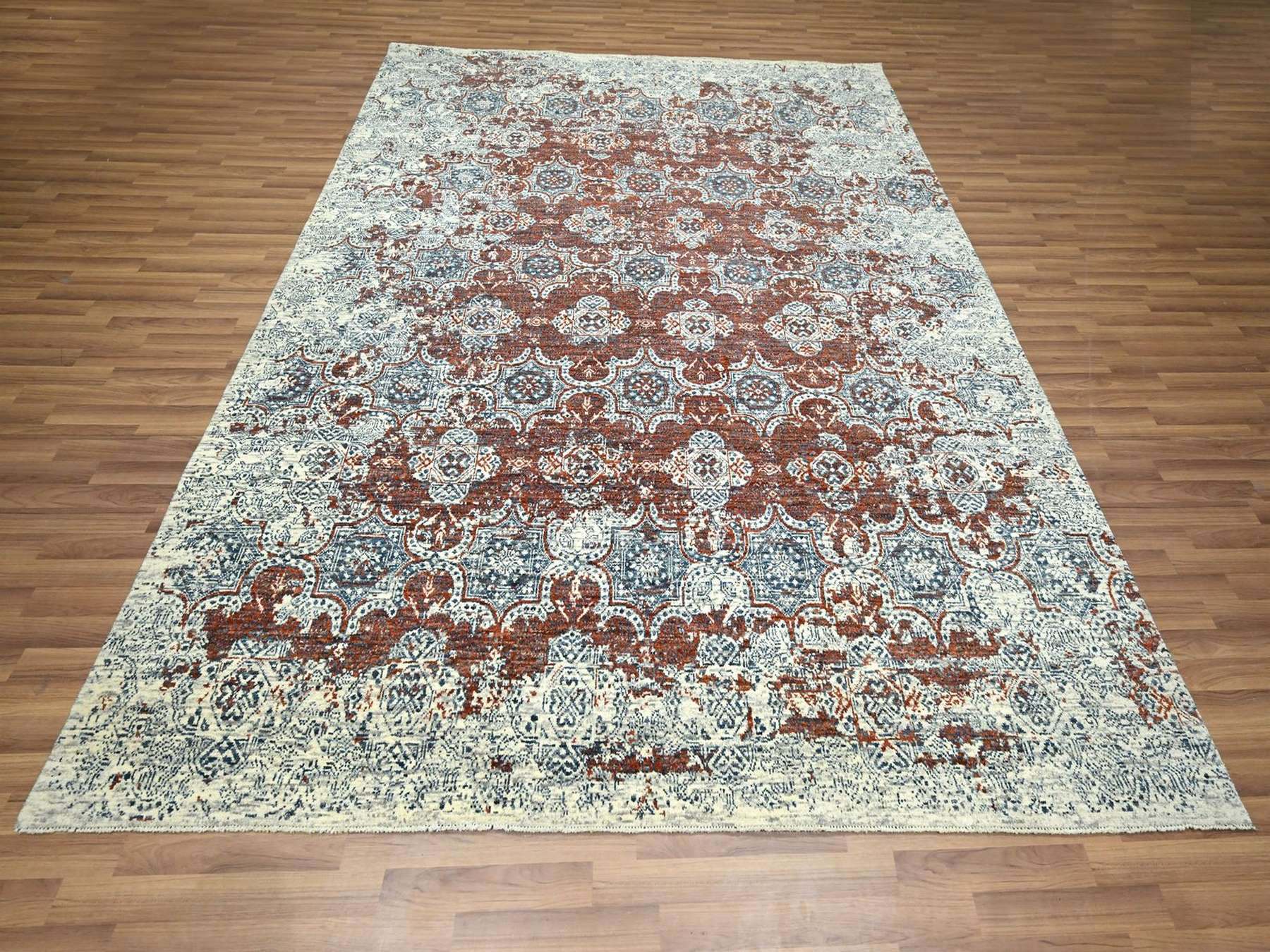 Clearance hand-knotted wool rug in Red, 7'11" x 10' — SKU O076564 (view 2)