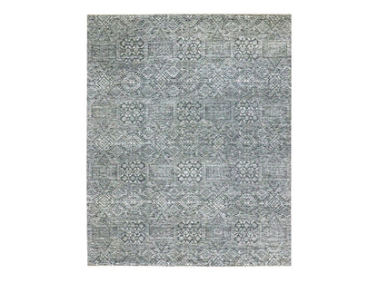 Transitional hand-knotted wool/silk rug in Gray, 8'1" x 10'1" — SKU O076566
