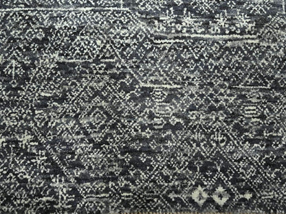 Grey 8'1" x 10'1" Transitional Hand knotted Wool/Silk Rug - Sku: O076566