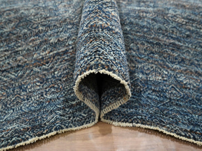 Blue 8'0" x 10'1" Modern and Contemporary Hand knotted Wool Rug - Sku: O076567