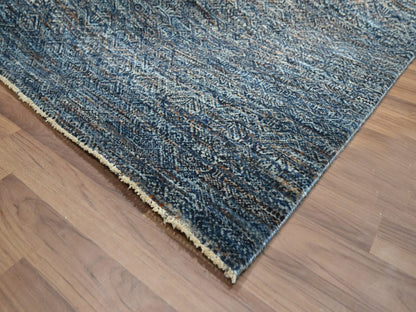Blue 8'0" x 10'1" Modern and Contemporary Hand knotted Wool Rug - Sku: O076567