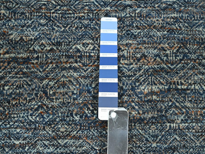 Blue 8'0" x 10'1" Modern and Contemporary Hand knotted Wool Rug - Sku: O076567