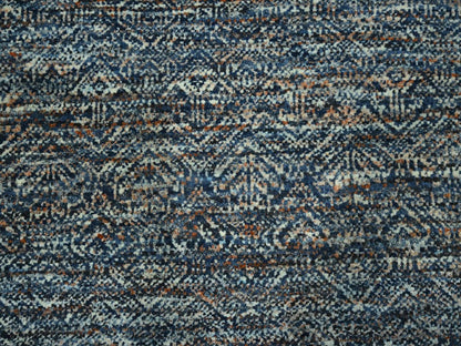 Blue 8'0" x 10'1" Modern and Contemporary Hand knotted Wool Rug - Sku: O076567