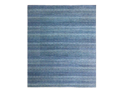 Blue 8'3" x 9'10" Modern and Contemporary Hand knotted Wool Rug - Sku: O076568