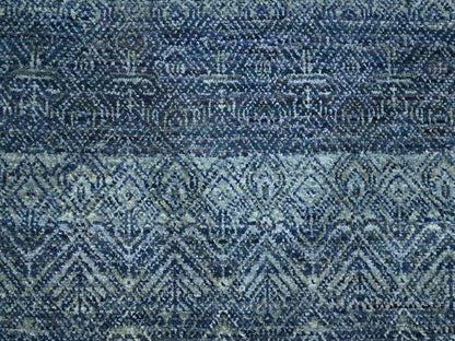 Blue 8'3" x 9'10" Modern and Contemporary Hand knotted Wool Rug - Sku: O076568