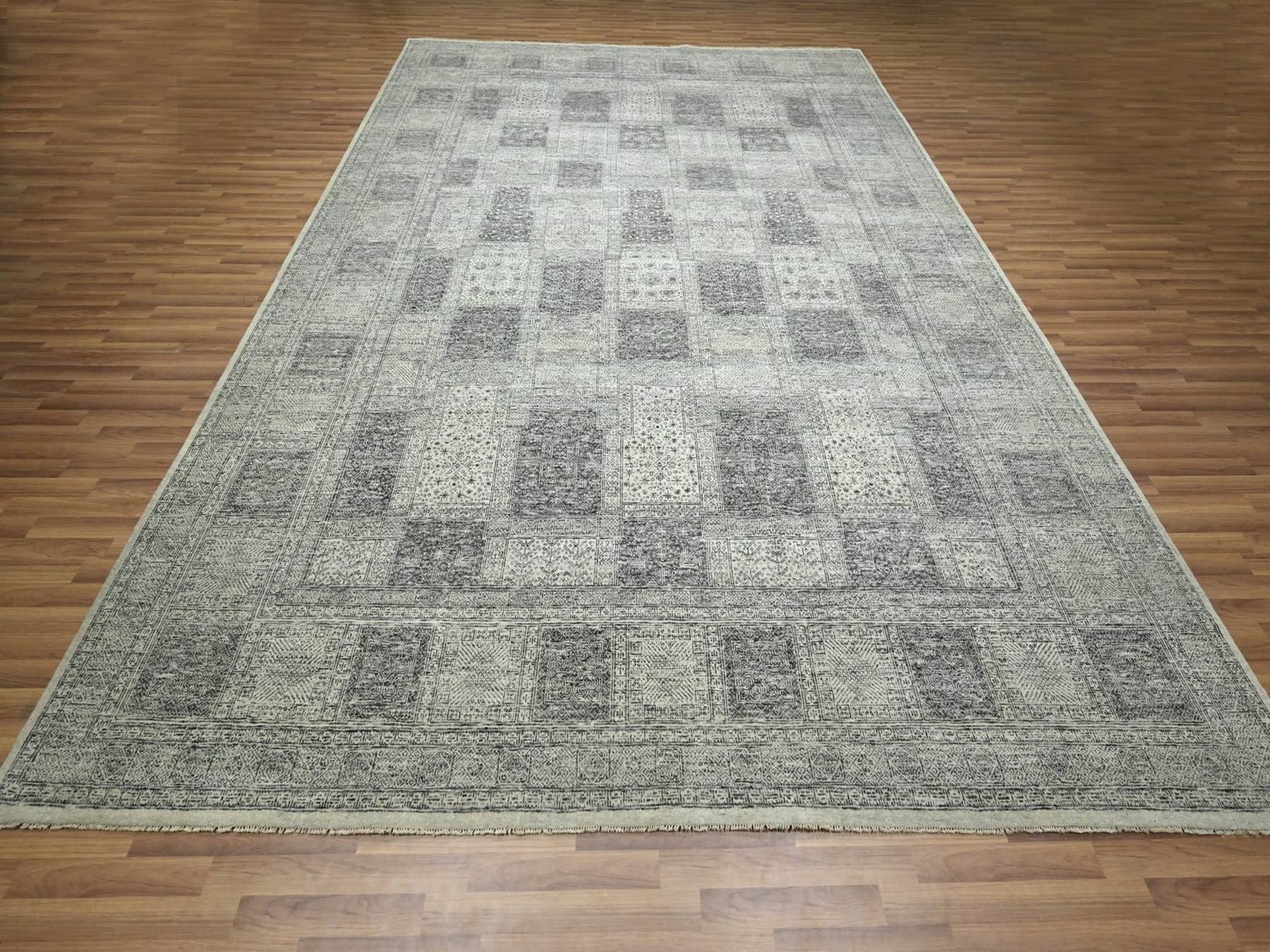 Beige 10'2" x 14'0" Transitional Hand knotted Wool Rug - Sku: O076576