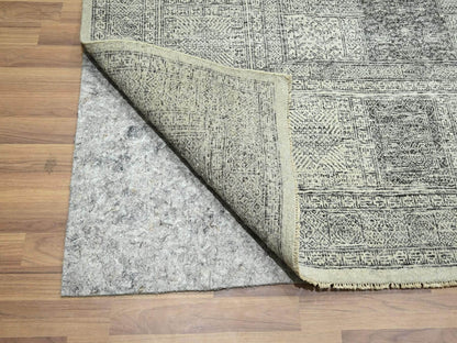 Beige 10'2" x 14'0" Transitional Hand knotted Wool Rug - Sku: O076576