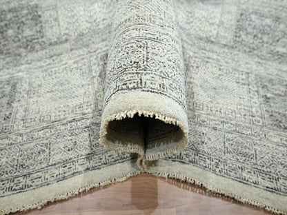 Beige 10'2" x 14'0" Transitional Hand knotted Wool Rug - Sku: O076576