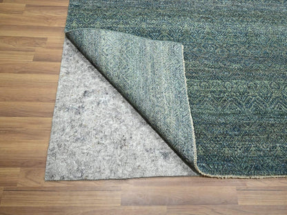 Blue 9'0" x 12'0" Modern and Contemporary Hand knotted Wool Rug - Sku: O076577
