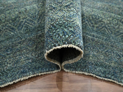 Blue 9'0" x 12'0" Modern and Contemporary Hand knotted Wool Rug - Sku: O076577