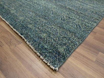 Blue 9'0" x 12'0" Modern and Contemporary Hand knotted Wool Rug - Sku: O076577