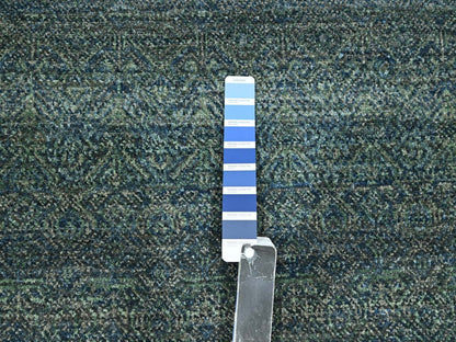 Blue 9'0" x 12'0" Modern and Contemporary Hand knotted Wool Rug - Sku: O076577