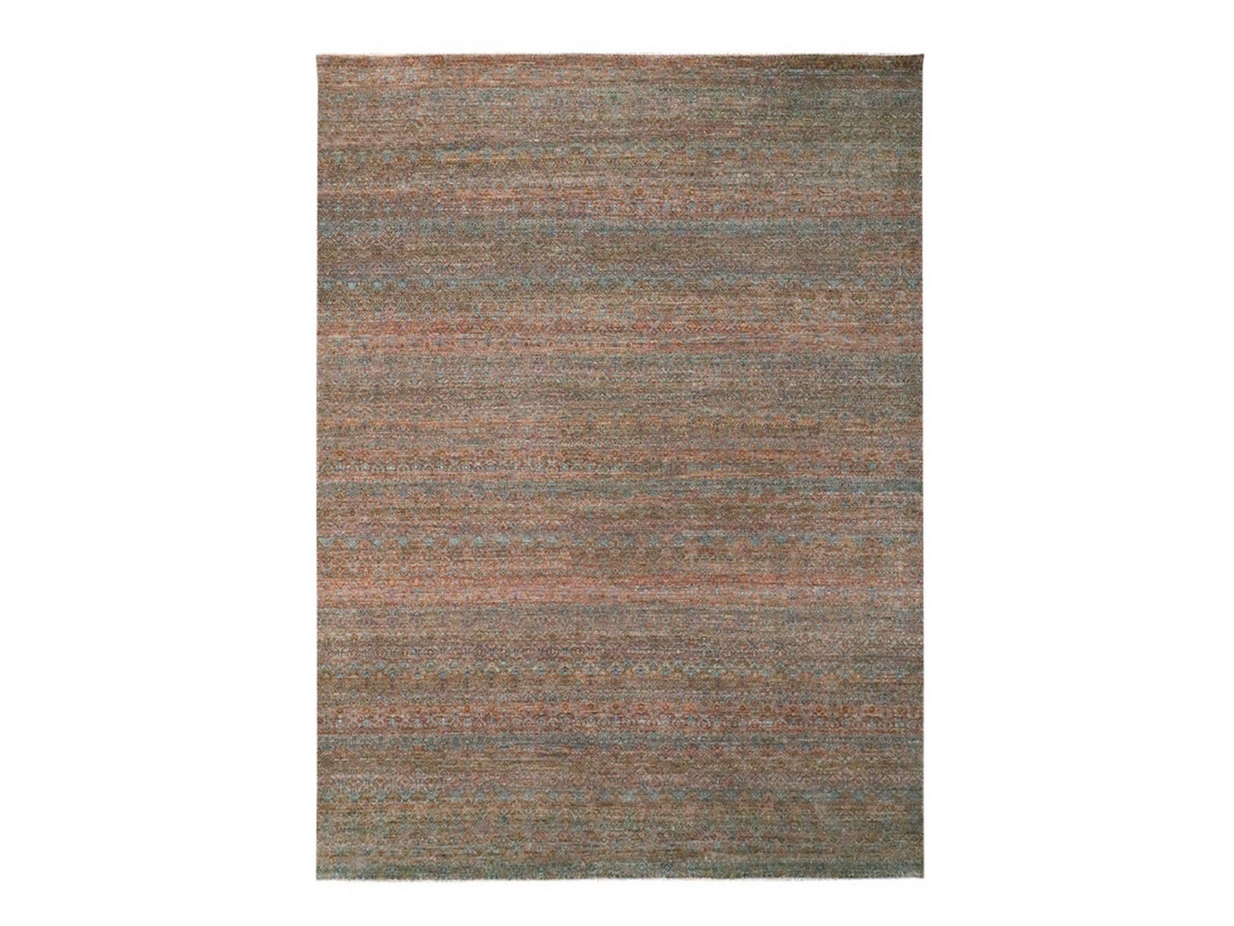 Modern / Contemporary hand-knotted wool rug in Red, 8'11" x 12' — SKU O076578
