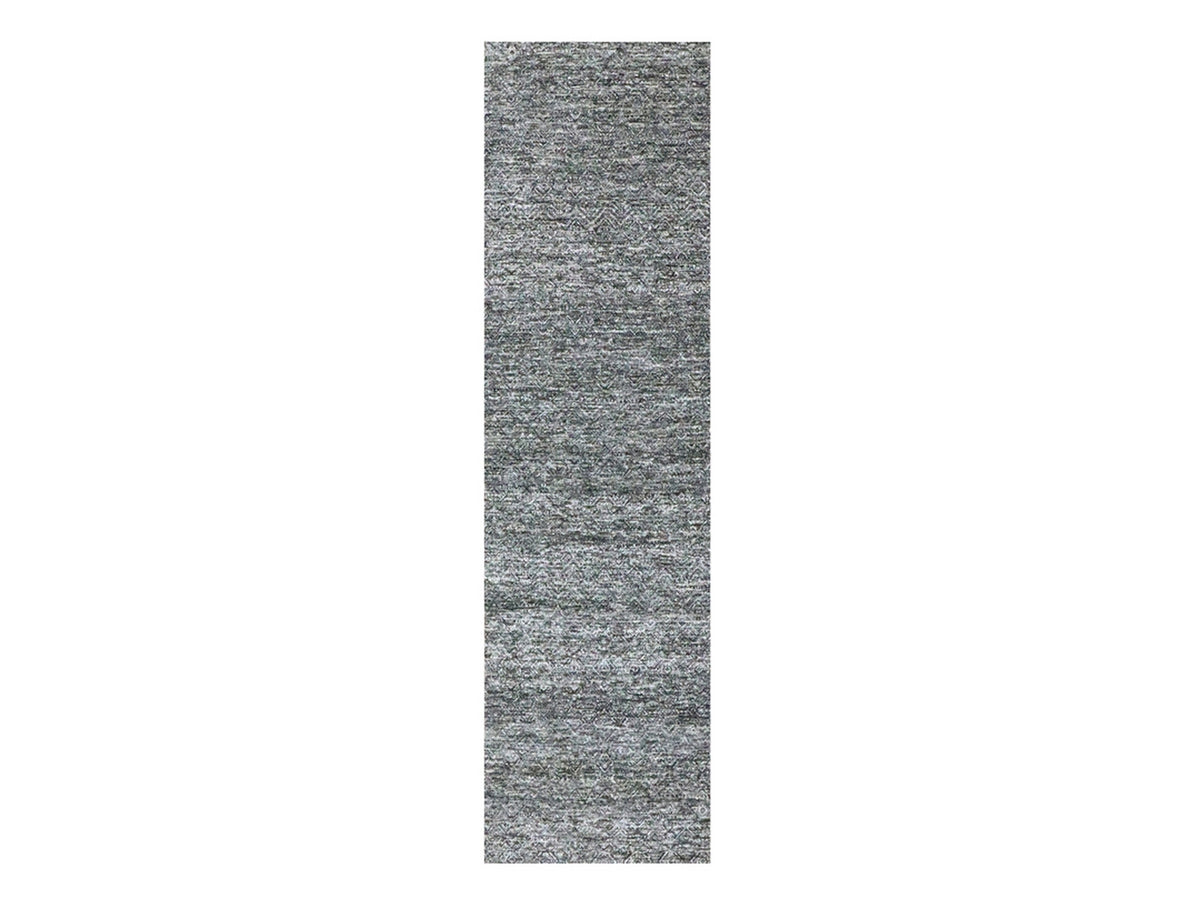 Modern / Contemporary hand-knotted wool runner in Gray, 2'7" x 9'10" — SKU O076579