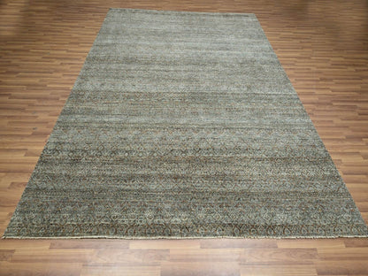 Brown 8'0" x 10'0" Modern and Contemporary Hand knotted Wool Rug - Sku: O076580