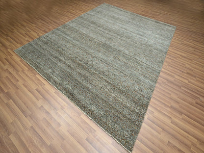 Brown 8'0" x 10'0" Modern and Contemporary Hand knotted Wool Rug - Sku: O076580
