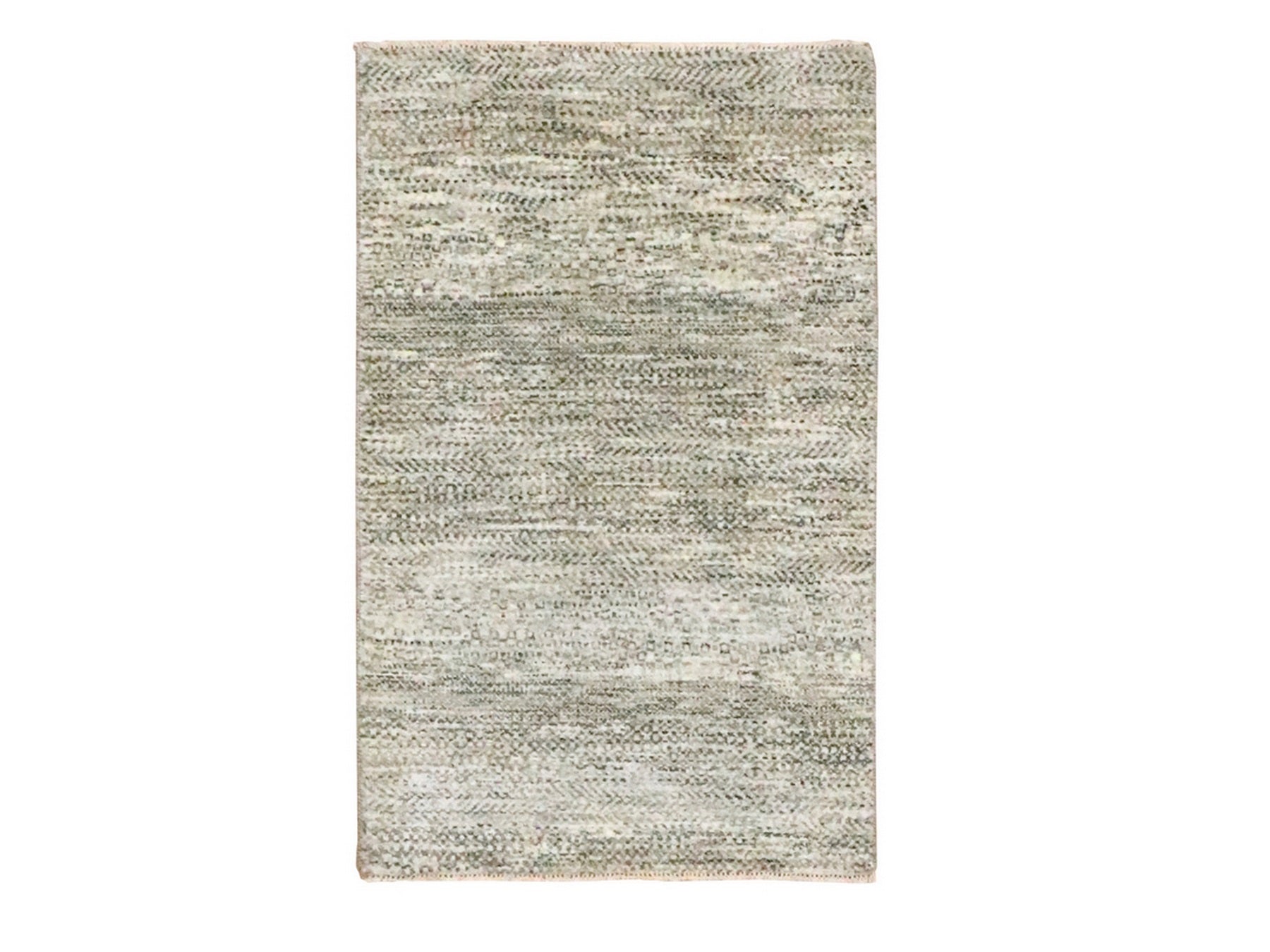 Beige 2'0" x 3'0" Modern and Contemporary Hand knotted Wool Rug - Sku: O076584