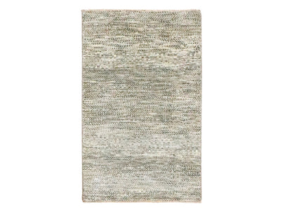 Beige 2'0" x 3'0" Modern and Contemporary Hand knotted Wool Rug - Sku: O076584