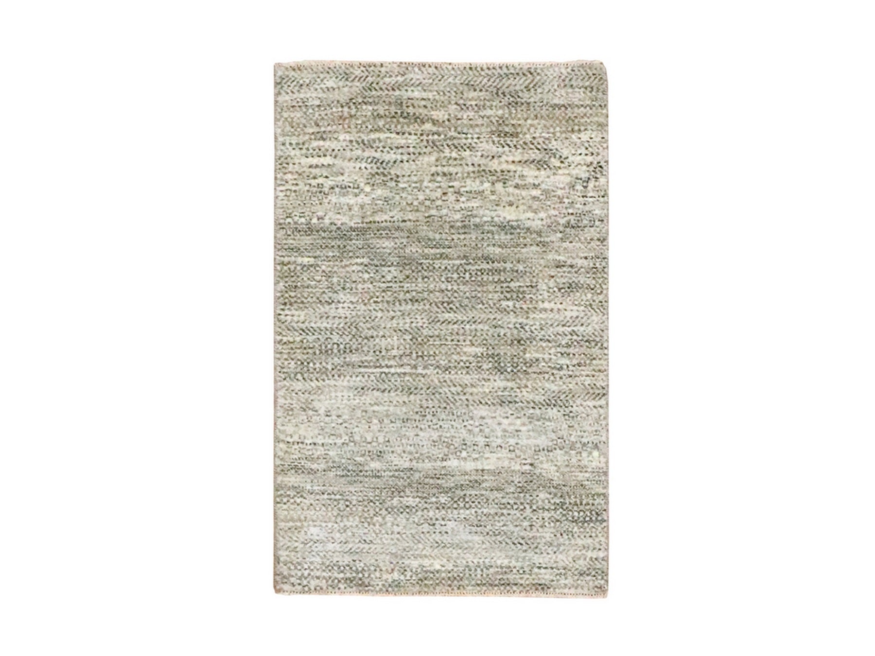 Beige 2'0" x 3'0" Modern and Contemporary Hand knotted Wool Rug - Sku: O076585