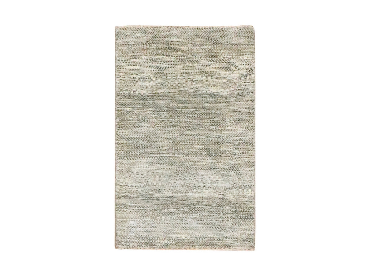 Modern / Contemporary hand-knotted wool rug in Beige, 2' x 3' — SKU O076585