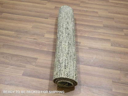Beige 2'0" x 3'0" Modern and Contemporary Hand knotted Wool Rug - Sku: O076585