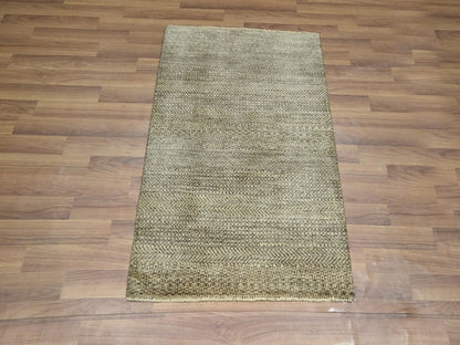 Brown 2'0" x 3'0" Modern and Contemporary Hand knotted Wool Rug - Sku: O076589