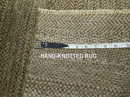 Brown 2'0" x 3'0" Modern and Contemporary Hand knotted Wool Rug - Sku: O076589