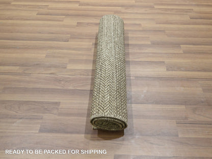Brown 2'0" x 3'0" Modern and Contemporary Hand knotted Wool Rug - Sku: O076590