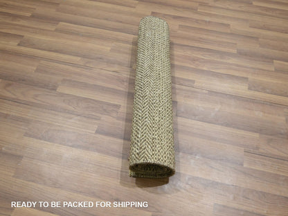 Brown 2'0" x 3'0" Modern and Contemporary Hand knotted Wool Rug - Sku: O076592