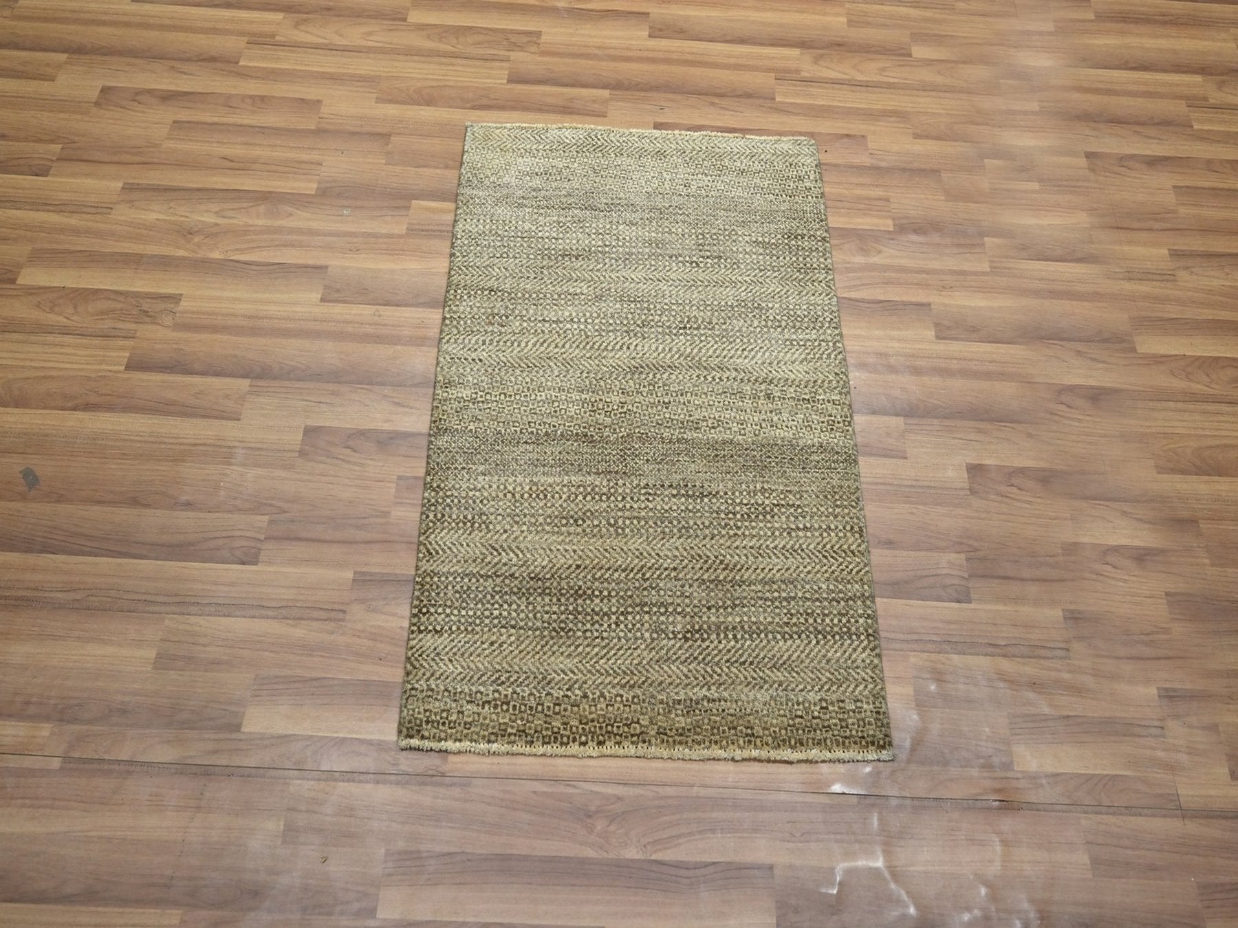 Brown 2'0" x 3'0" Modern and Contemporary Hand knotted Wool Rug - Sku: O076593