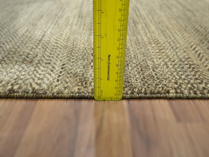 Brown 2'0" x 3'0" Modern and Contemporary Hand knotted Wool Rug - Sku: O076593