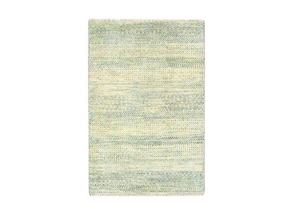 Beige 2'0" x 3'0" Modern and Contemporary Hand knotted Wool Rug - Sku: O076596