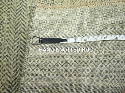 Beige 2'0" x 3'0" Modern and Contemporary Hand knotted Wool Rug - Sku: O076596