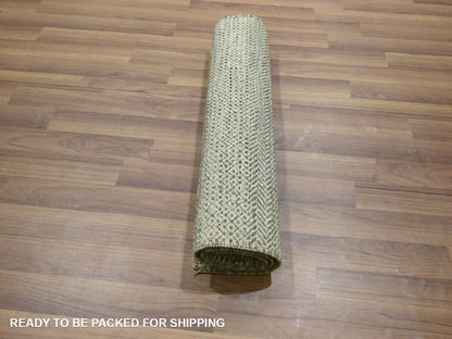 Beige 2'0" x 3'0" Modern and Contemporary Hand knotted Wool Rug - Sku: O076596