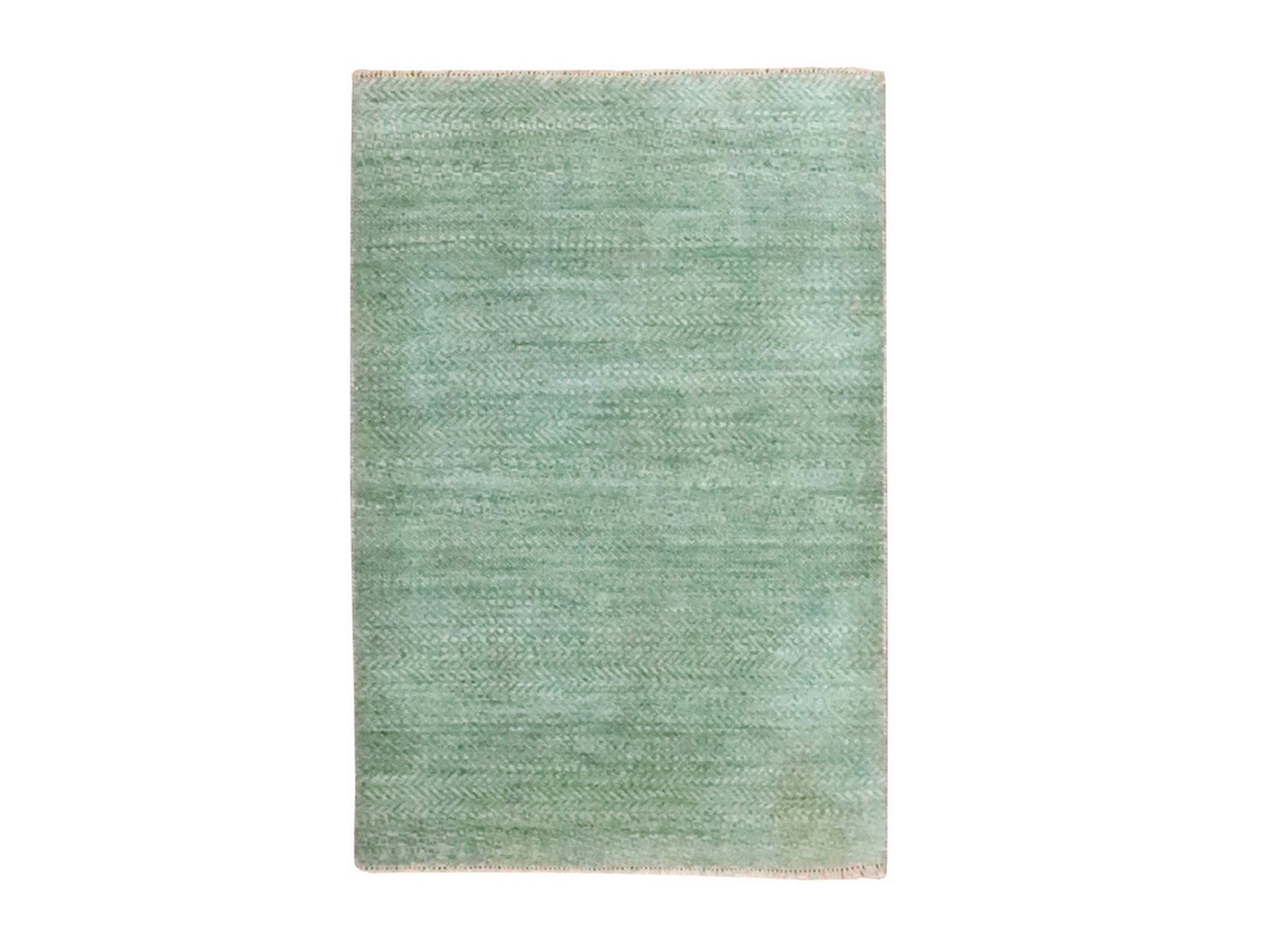 Green 2'0" x 3'0" Modern and Contemporary Hand knotted Wool Rug - Sku: O076600