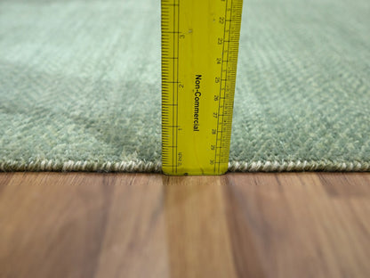 Green 2'0" x 3'0" Modern and Contemporary Hand knotted Wool Rug - Sku: O076600