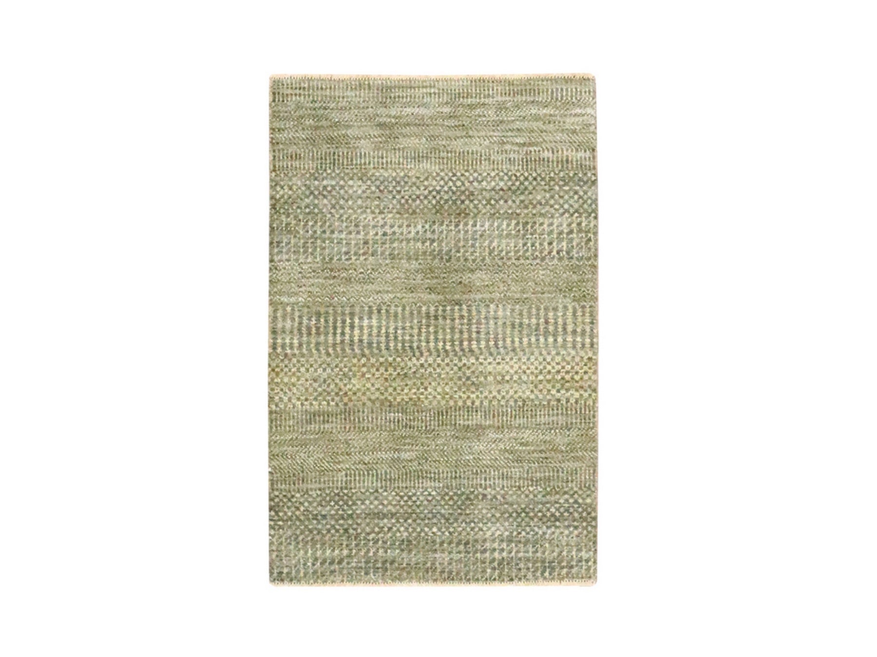 Brown 2'0" x 3'0" Modern and Contemporary Hand knotted Wool/Silk Rug - Sku: O076604