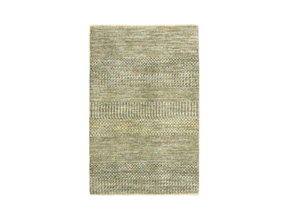 Brown 2'0" x 3'0" Modern and Contemporary Hand knotted Wool/Silk Rug - Sku: O076604