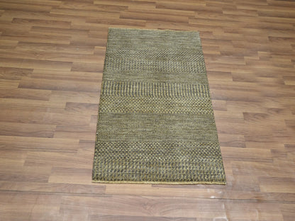 Brown 2'0" x 3'0" Modern and Contemporary Hand knotted Wool/Silk Rug - Sku: O076604