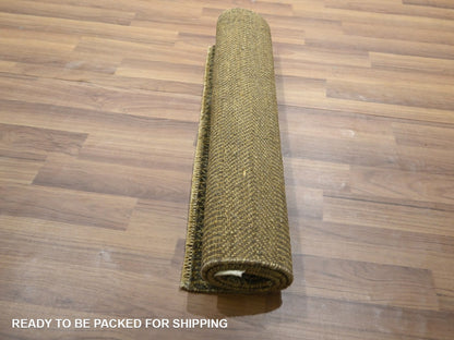 Brown 2'0" x 3'0" Modern and Contemporary Hand knotted Wool/Silk Rug - Sku: O076604