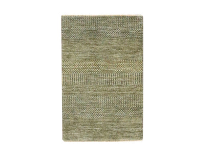 Brown 2'0" x 3'0" Modern and Contemporary Hand knotted Wool/Silk Rug - Sku: O076605