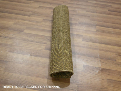 Brown 2'0" x 3'0" Modern and Contemporary Hand knotted Wool/Silk Rug - Sku: O076605