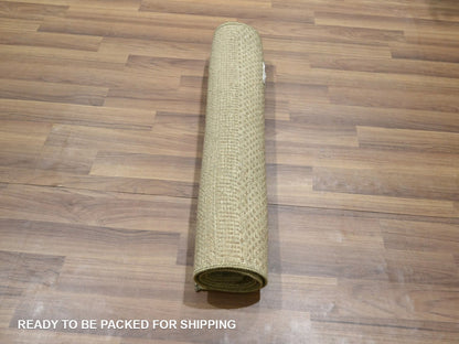 Beige 2'0" x 3'0" Modern and Contemporary Hand knotted Wool Rug - Sku: O076607