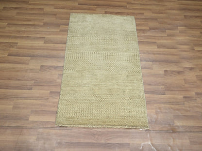 Beige 2'0" x 3'0" Modern and Contemporary Hand knotted Wool Rug - Sku: O076608