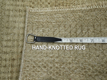Beige 2'0" x 3'0" Modern and Contemporary Hand knotted Wool Rug - Sku: O076608
