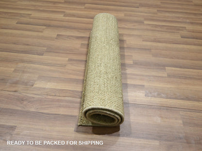 Beige 2'0" x 3'0" Modern and Contemporary Hand knotted Wool Rug - Sku: O076608