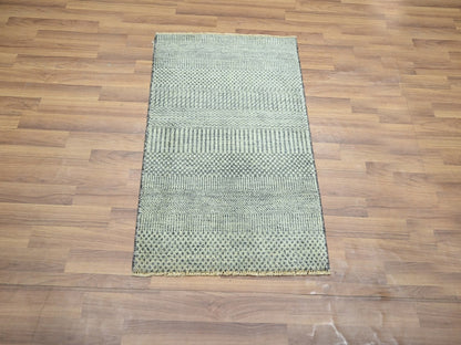 Modern / Contemporary hand-knotted wool rug in Gray, 2' x 3' — SKU O076613 (view 2)