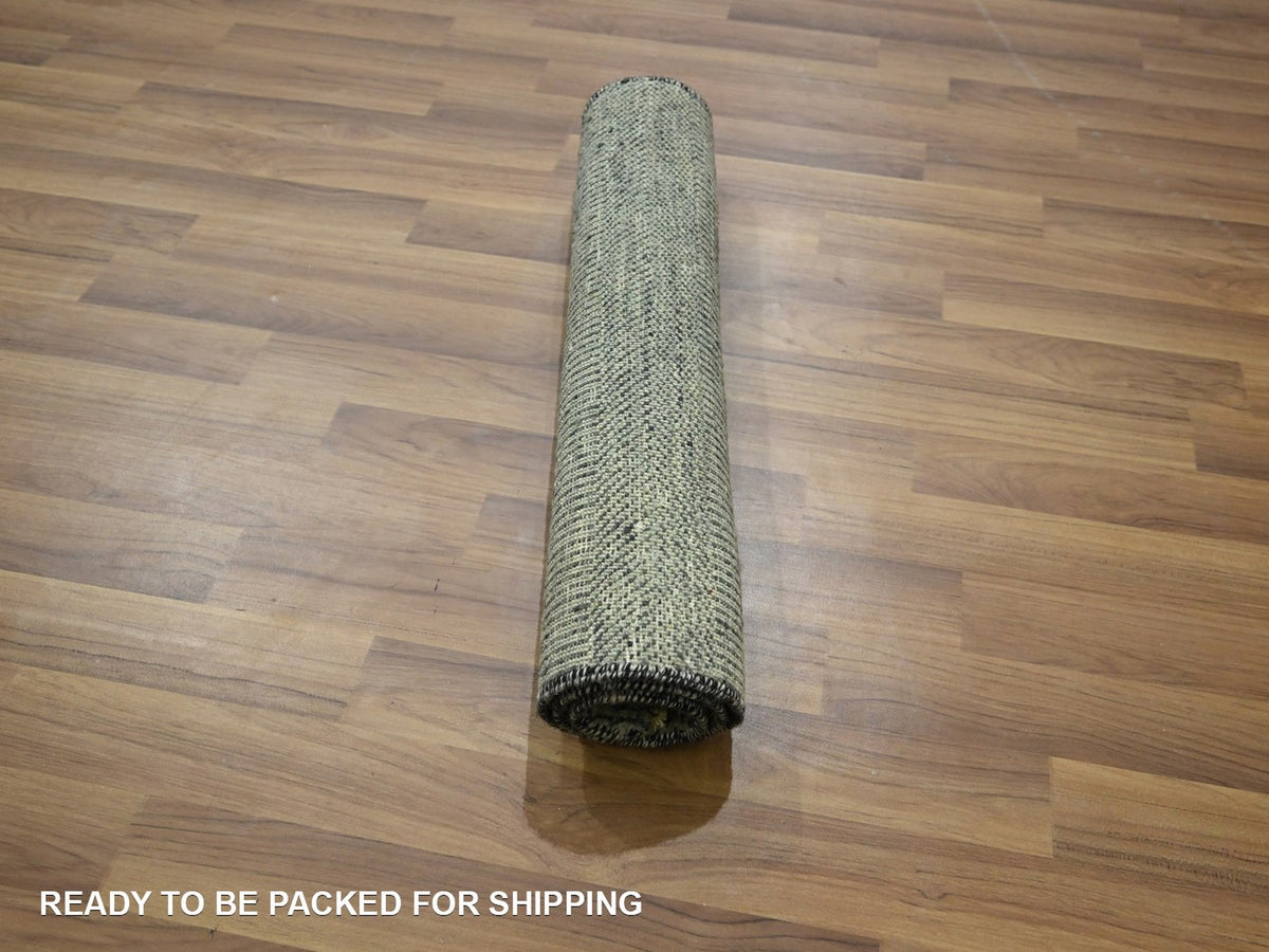 Modern / Contemporary hand-knotted wool rug in Gray, 2' x 3' — SKU O076613 (view 5)